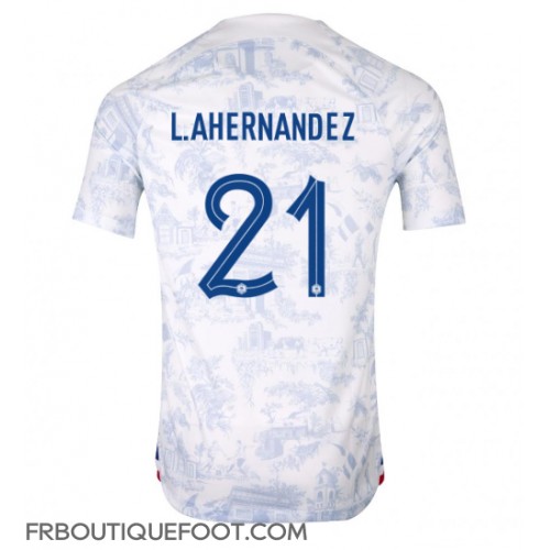 Maillot de foot France Lucas Hernandez #21 Extérieur vêtements Monde 2022 Manches Courtes